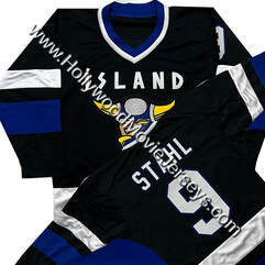Gunnar Stahl 9 Iceland Hockey Jersey Costume Mighty Ducks 2 Movie D2 Uniform